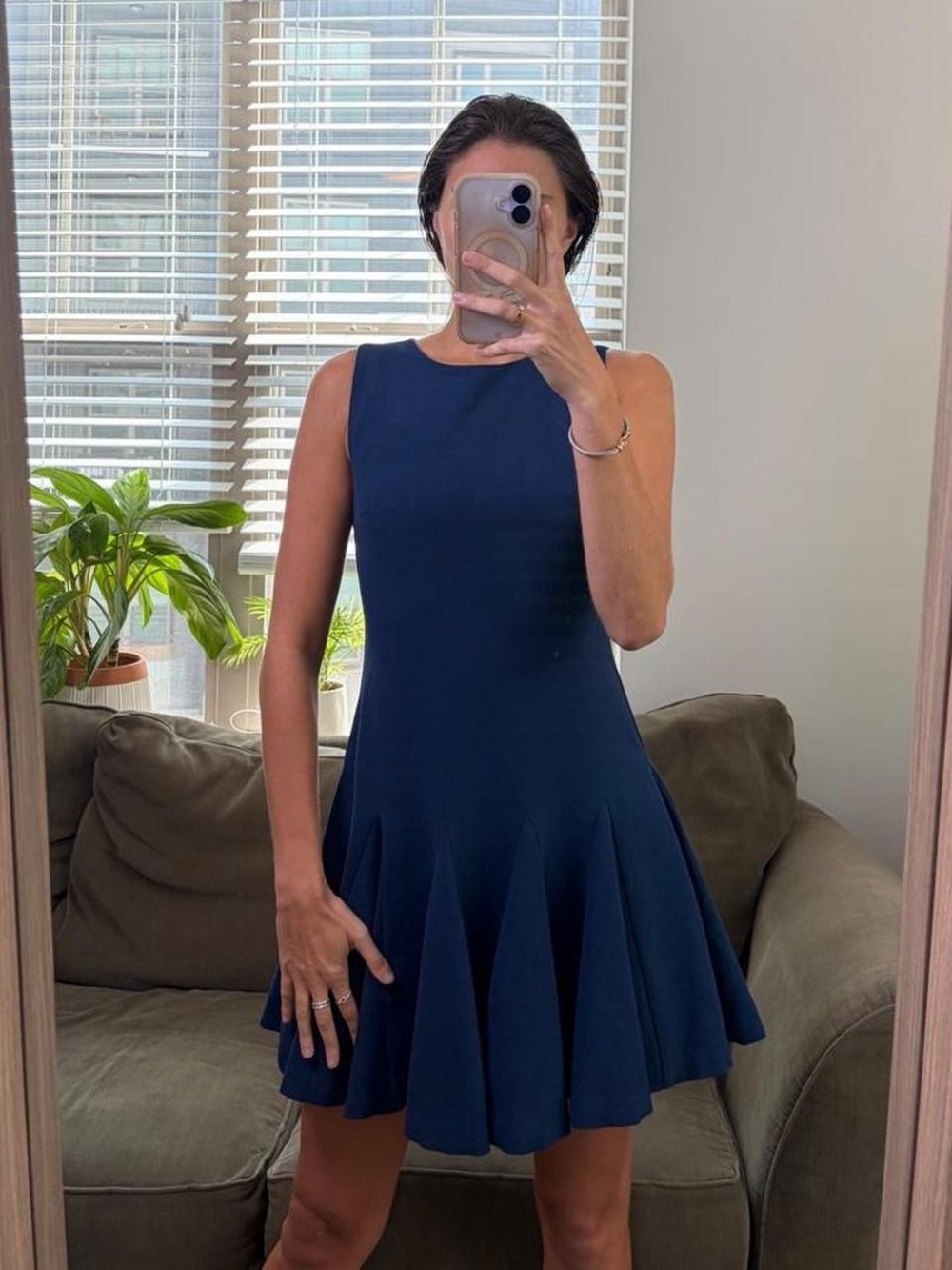 Alice + Olivia employed dark blue mini dress